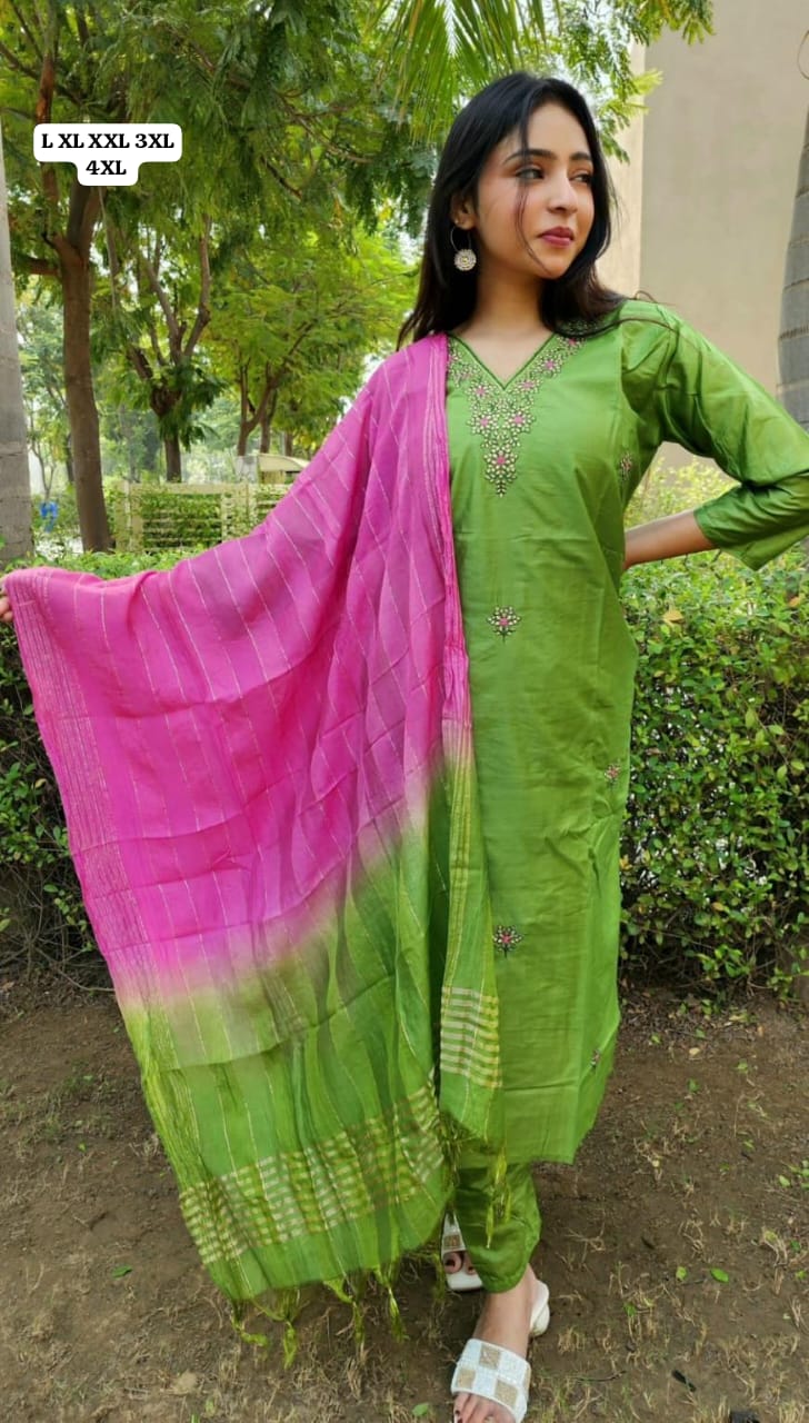 Virat Designer V Neck Kurti With Bottom Dupatta Catalog